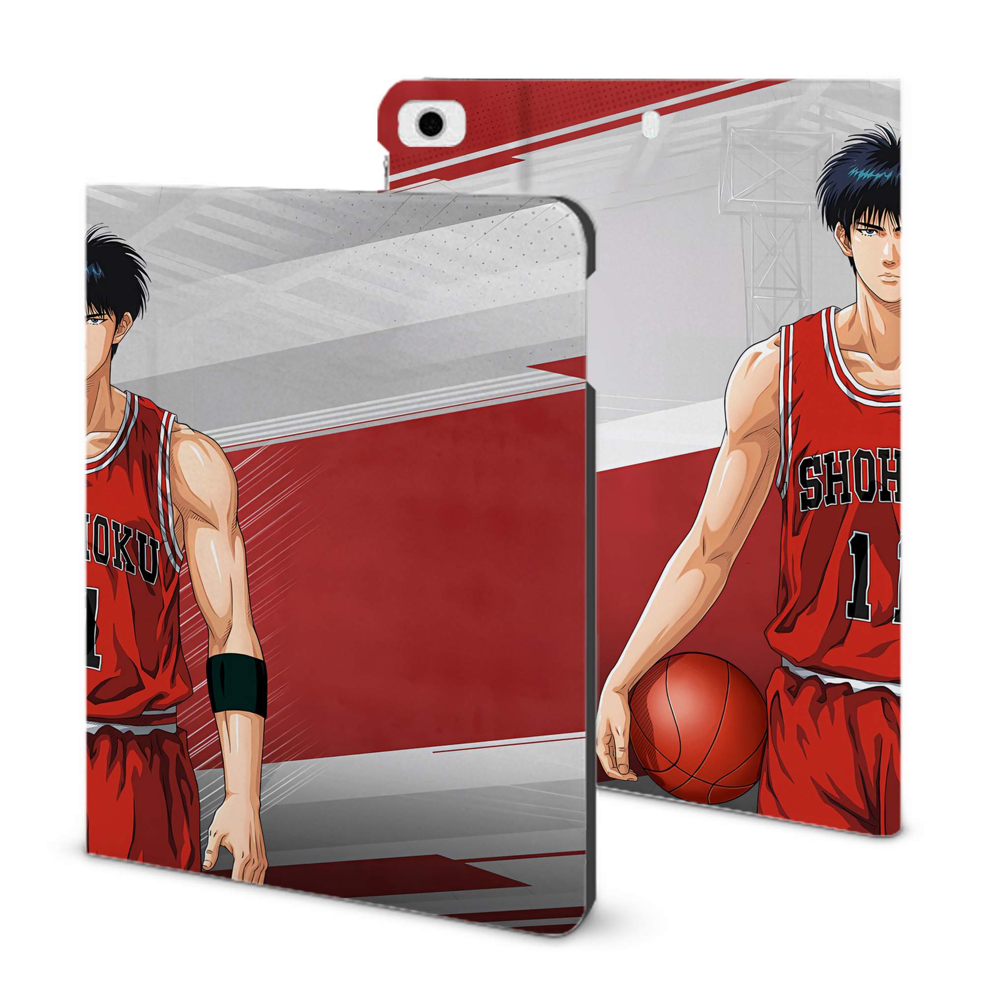 （画像用） SLAM DUNK／スラムダンク IPad ケース ブック型 PUレザー TPU 耐衝撃 軽量 薄型 ペン収納なし 全面保護 IPad 各モデル対応